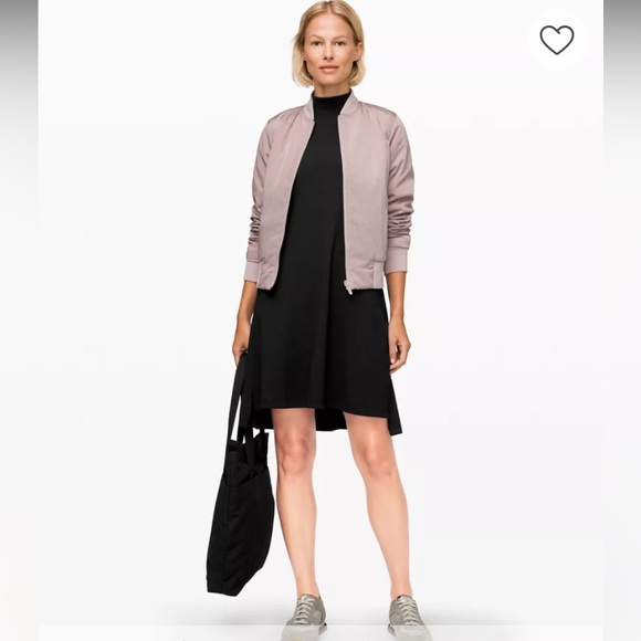 Lululemon Gone for the Week Black Ribbed Mock Neck Sleeveless Dress Womens M - Picture 2 of 10